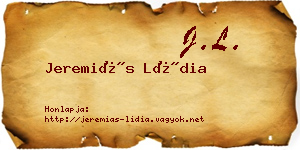 Jeremiás Lídia névjegykártya